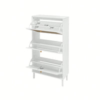 Modern Freestanding 3 Door Shoe Storage Cabinet For Entryway Organization