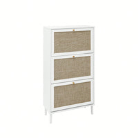 Modern Freestanding 3 Door Shoe Storage Cabinet For Entryway Organization