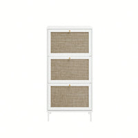 Modern Freestanding 3 Door Shoe Storage Cabinet For Entryway Organization