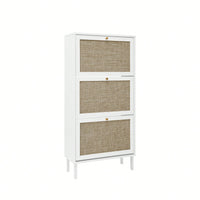 Modern Freestanding 3 Door Shoe Storage Cabinet For Entryway Organization