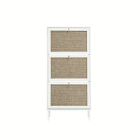 Modern Freestanding 3 Door Shoe Storage Cabinet For Entryway Organization