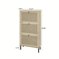 Modern Freestanding 3 Door Shoe Storage Cabinet For Entryway Organization