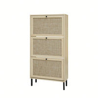 Modern Freestanding 3 Door Shoe Storage Cabinet For Entryway Organization