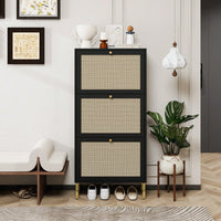 Modern Freestanding 3 Door Shoe Storage Cabinet For Entryway Organization