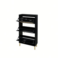 Modern Freestanding 3 Door Shoe Storage Cabinet For Entryway Organization