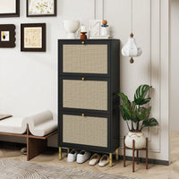 Modern Freestanding 3 Door Shoe Storage Cabinet For Entryway Organization