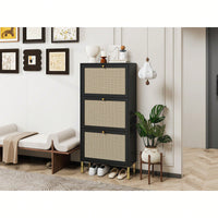 Modern Freestanding 3 Door Shoe Storage Cabinet For Entryway Organization