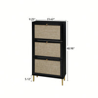 Modern Freestanding 3 Door Shoe Storage Cabinet For Entryway Organization