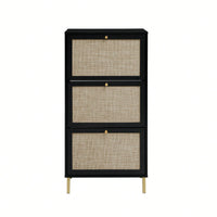 Modern Freestanding 3 Door Shoe Storage Cabinet For Entryway Organization