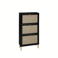 Modern Freestanding 3 Door Shoe Storage Cabinet For Entryway Organization