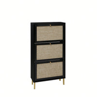 Modern Freestanding 3 Door Shoe Storage Cabinet For Entryway Organization
