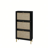 Modern Freestanding 3 Door Shoe Storage Cabinet For Entryway Organization