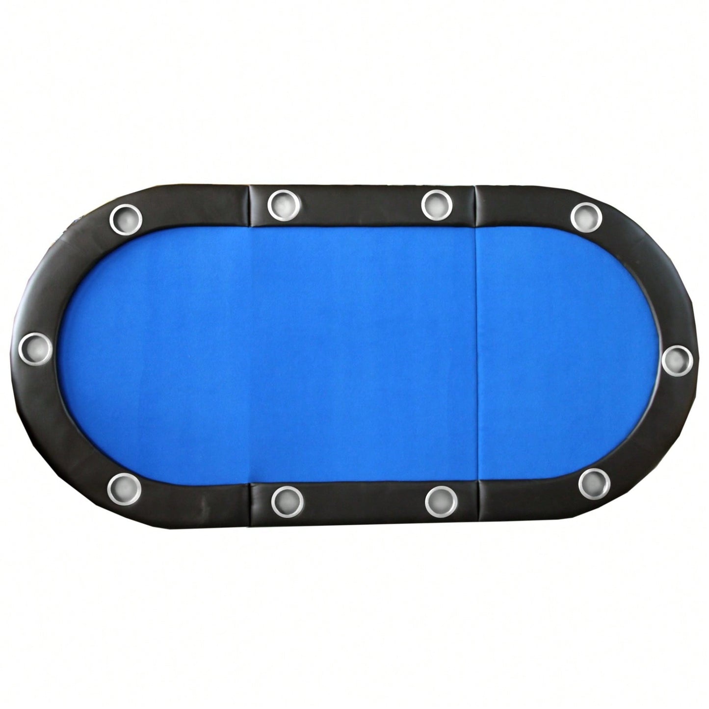 Tri-Fold Folding Poker Table Top For 10 Players Texas Holdem And Blackjack Casino Game Blue