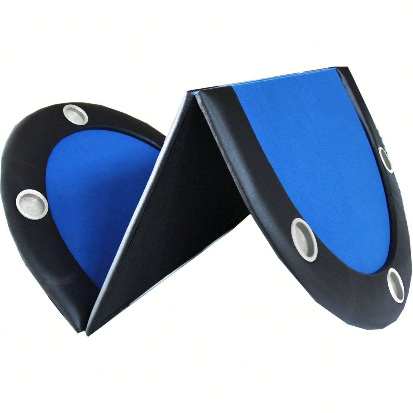 Tri-Fold Folding Poker Table Top For 10 Players Texas Holdem And Blackjack Casino Game Blue