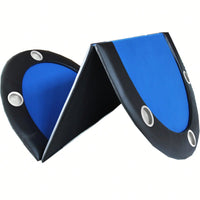 Tri-Fold Folding Poker Table Top For 10 Players Texas Holdem And Blackjack Casino Game Blue