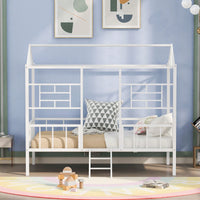 Twin Metal Bed Frame With Slatted Support No Box Spring Required White Finish