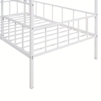 Twin Metal Bed Frame With Slatted Support No Box Spring Required White Finish