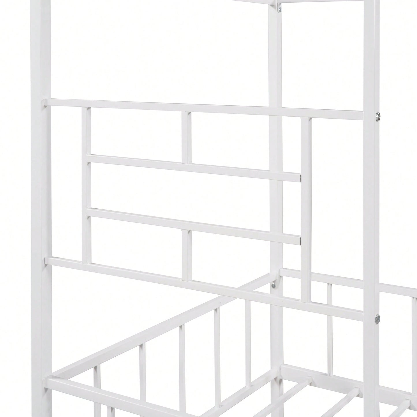 Twin Metal Bed Frame With Slatted Support No Box Spring Required White Finish