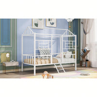 Twin Metal Bed Frame With Slatted Support No Box Spring Required White Finish