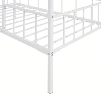 Twin Metal Bed Frame With Slatted Support No Box Spring Required White Finish