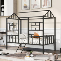 Twin Metal Bed Frame With Slatted Support No Box Spring Required White Finish