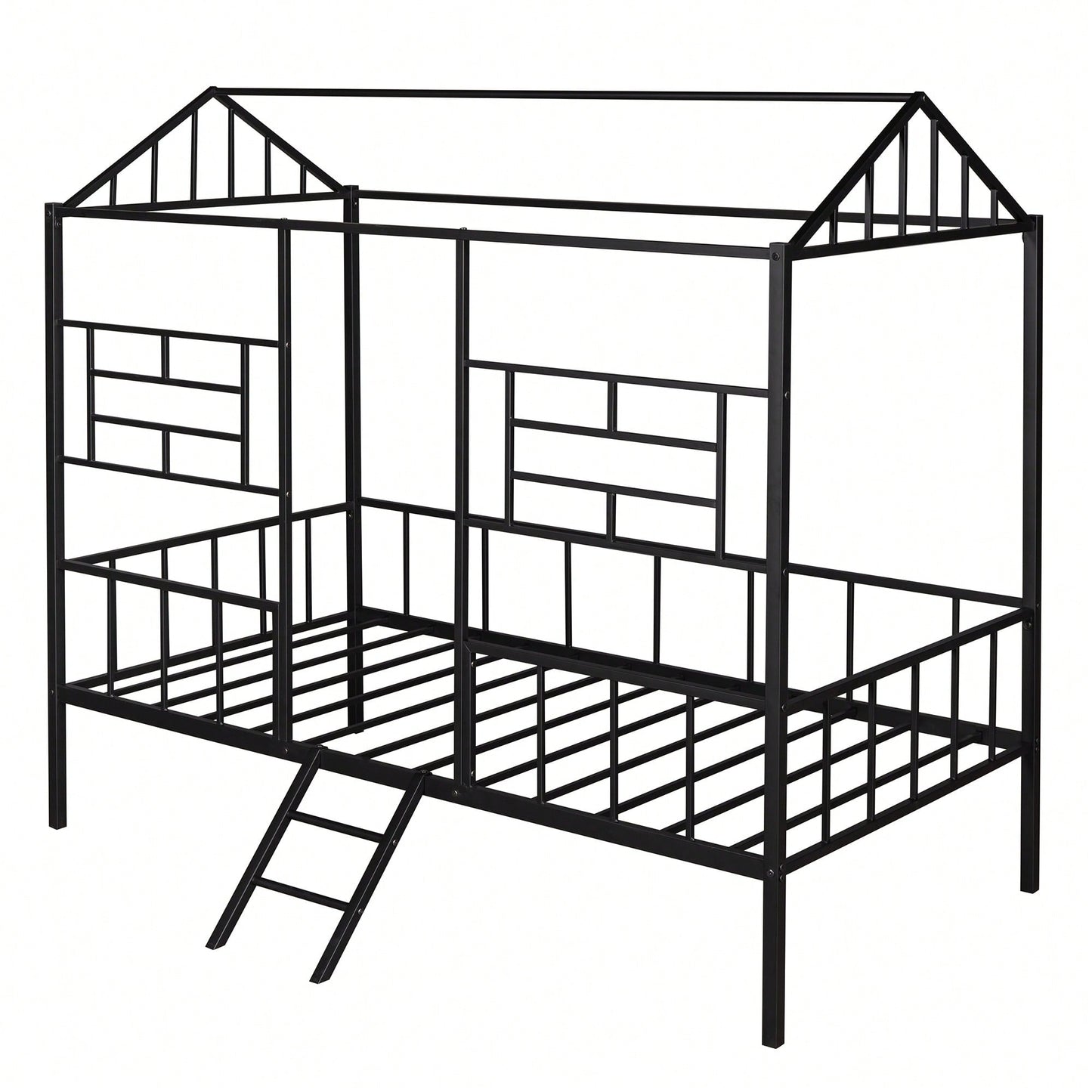 Twin Metal Bed Frame With Slatted Support No Box Spring Required White Finish