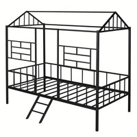 Twin Metal Bed Frame With Slatted Support No Box Spring Required White Finish