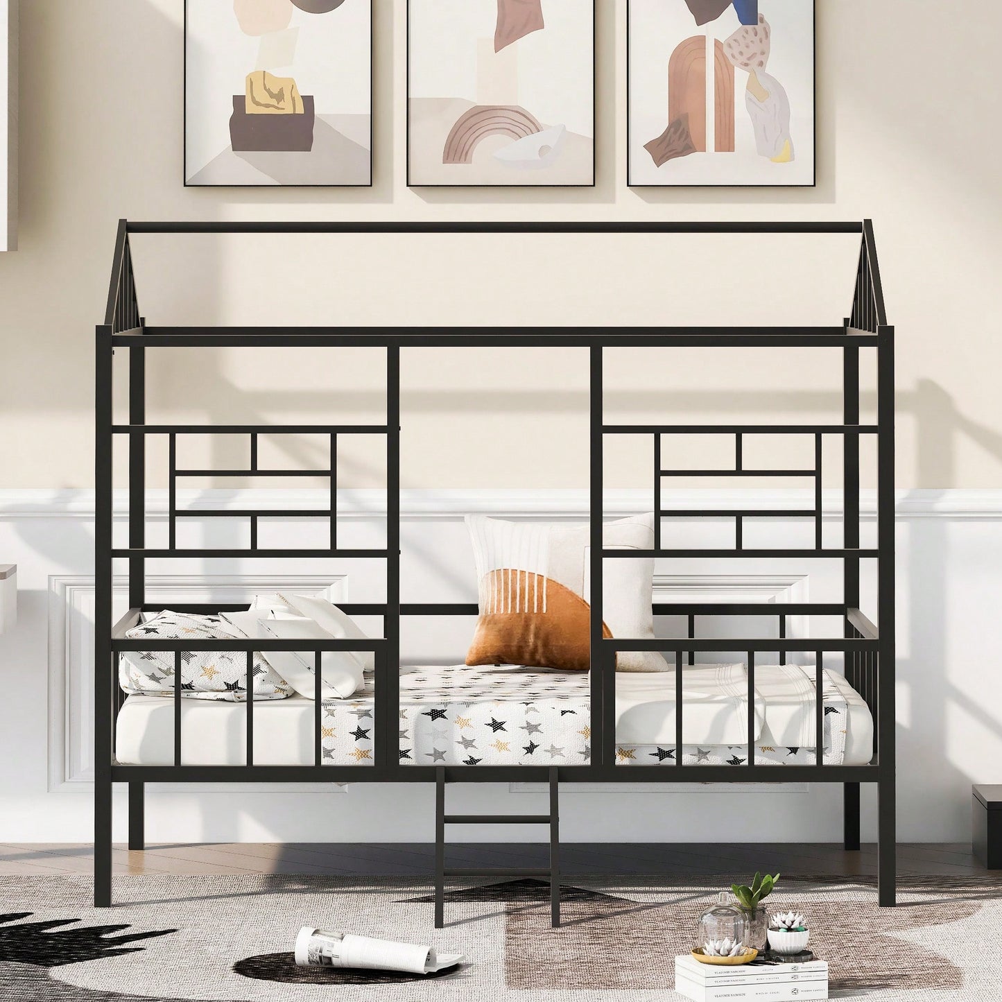 Twin Metal Bed Frame With Slatted Support No Box Spring Required White Finish