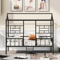 Twin Metal Bed Frame With Slatted Support No Box Spring Required White Finish