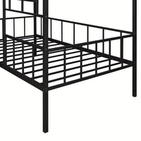 Twin Metal Bed Frame With Slatted Support No Box Spring Required White Finish