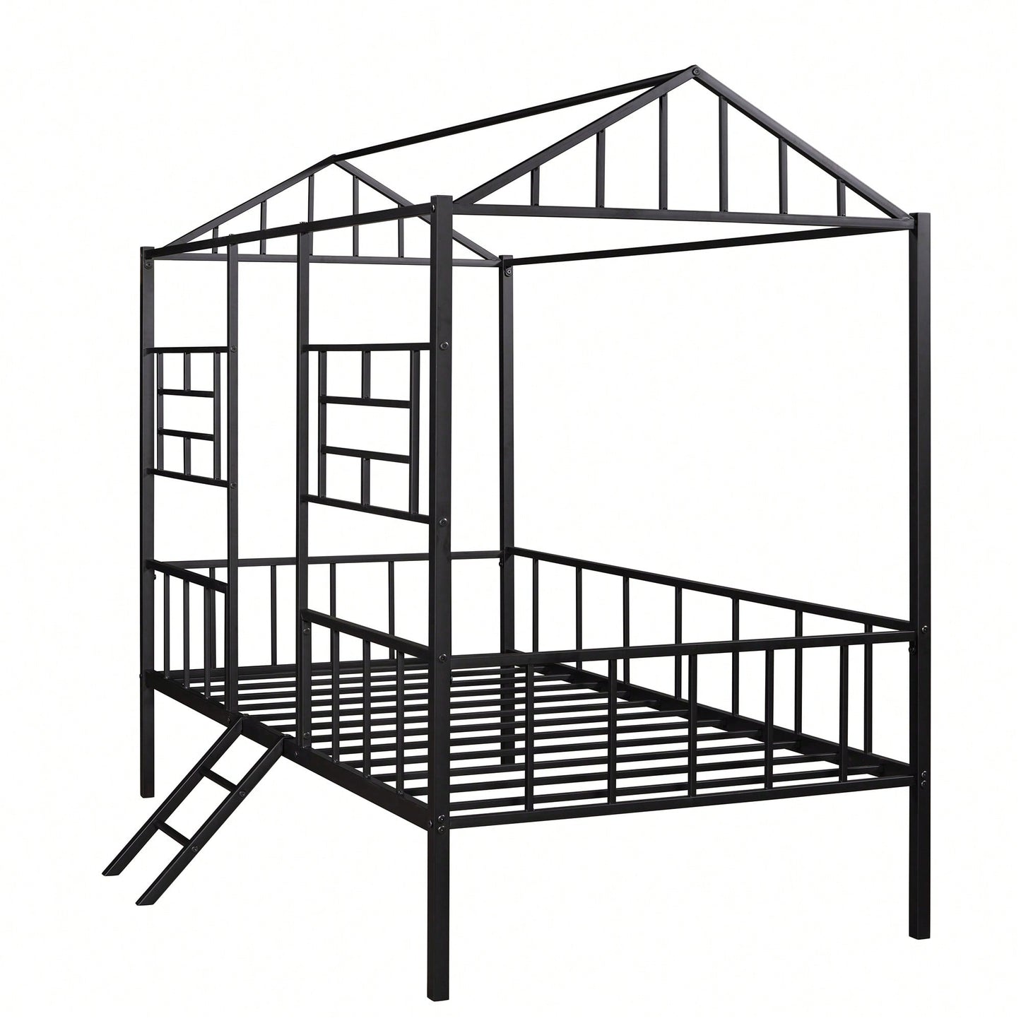 Twin Metal Bed Frame With Slatted Support No Box Spring Required White Finish