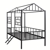 Twin Metal Bed Frame With Slatted Support No Box Spring Required White Finish