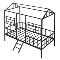 Twin Metal Bed Frame With Slatted Support No Box Spring Required White Finish