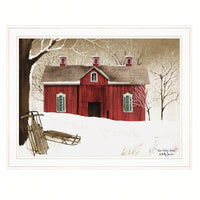 Framed Print Of Serene Winter Landscape With New Fallen Snow In Elegant White Frame