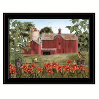 Framed Summer Landscape Print In Black Frame For Home Decor
