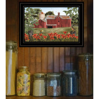 Framed Summer Landscape Print In Black Frame For Home Decor