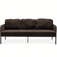 Modern Brown Polyester 3 Seater Sofa For Small Spaces Comfy Upholstered Couch For Living Room Bedroom Office Apartment