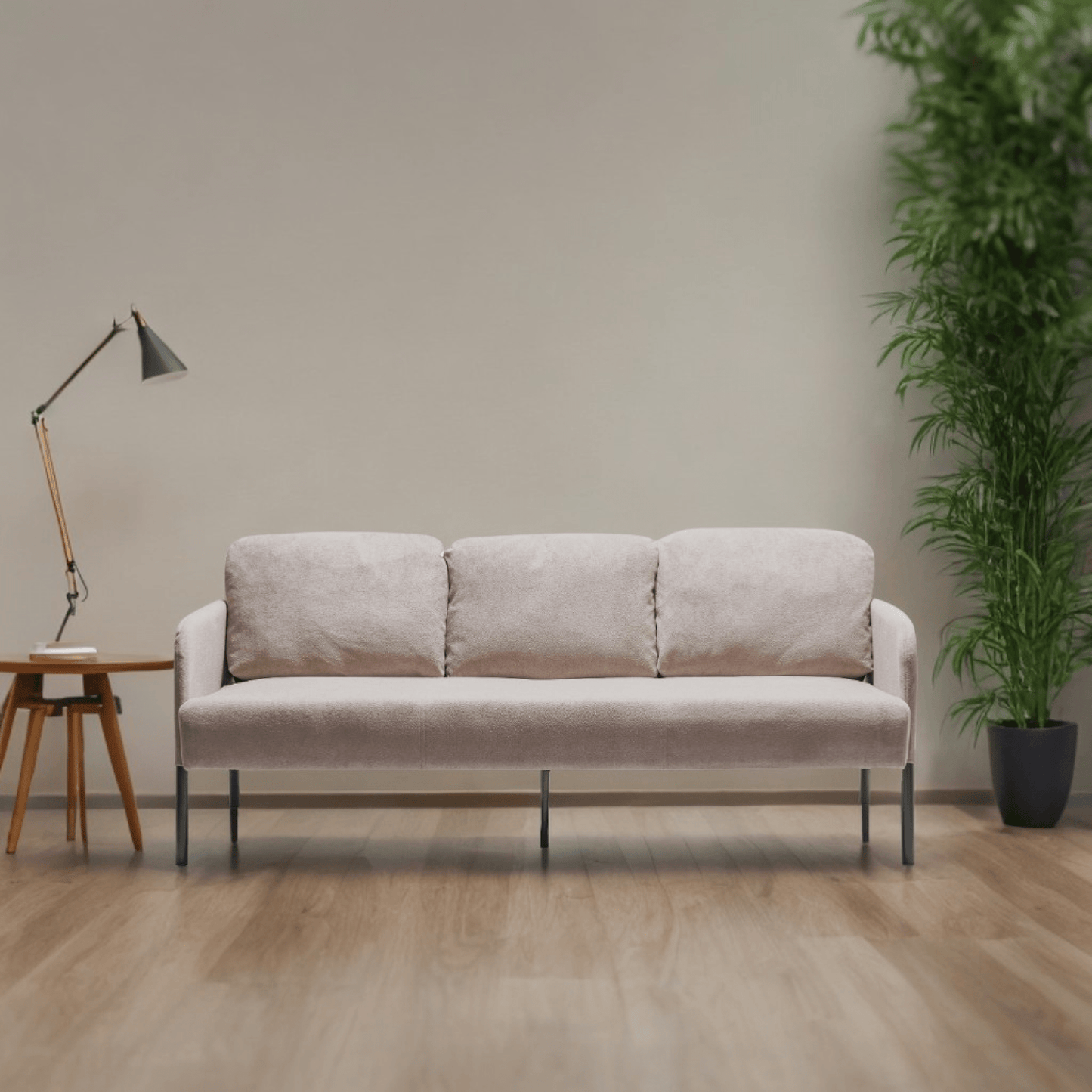 Modern Brown Polyester 3 Seater Sofa For Small Spaces Comfy Upholstered Couch For Living Room Bedroom Office Apartment