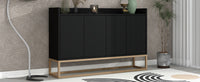 Elegant Modern Sideboard Buffet Cabinet with Ample Storage for Dining Room Entryway Black