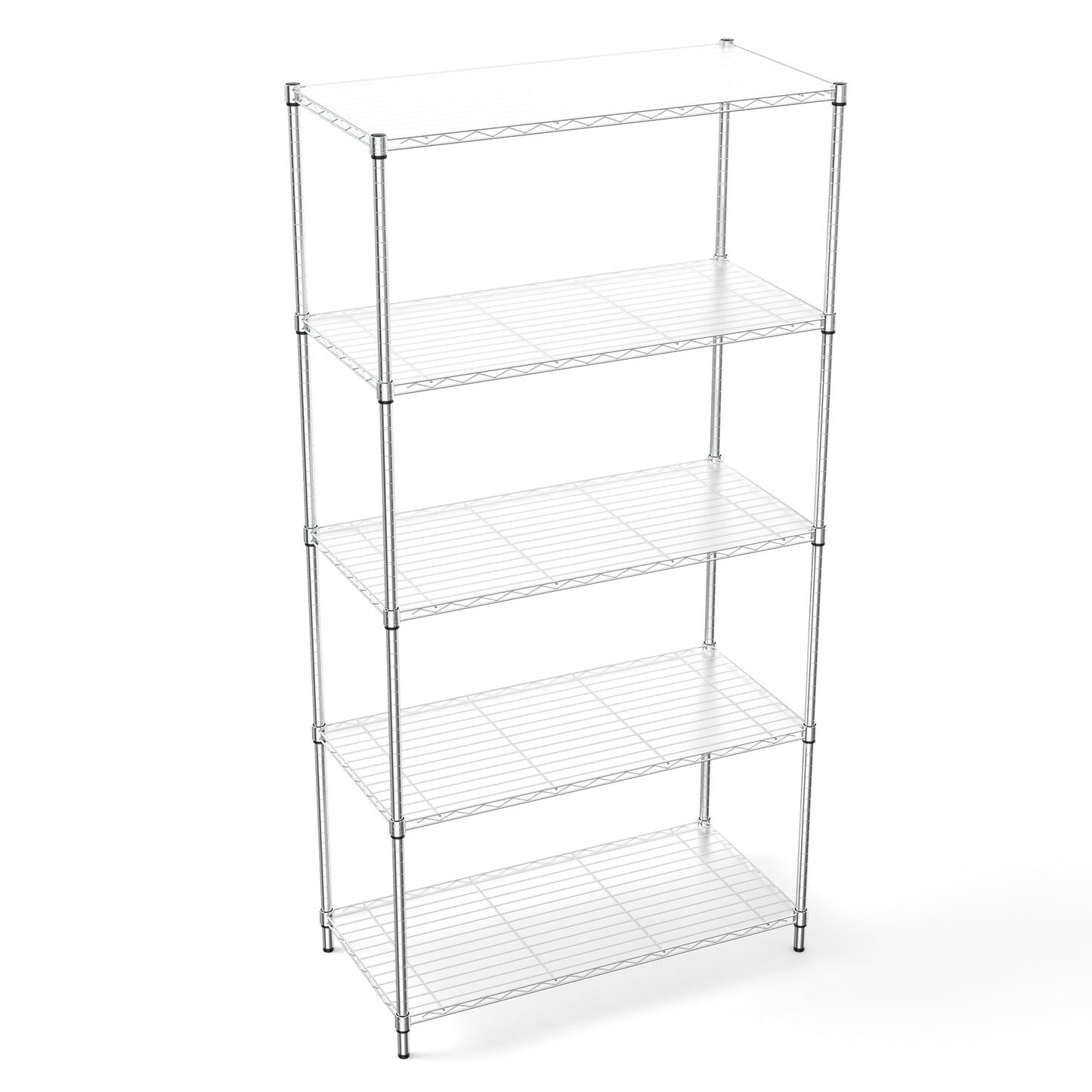 5 Tier Heavy Duty Wire Shelving Unit 72 Inch Height Adjustable Storage Rack for Kitchen Garage or Office