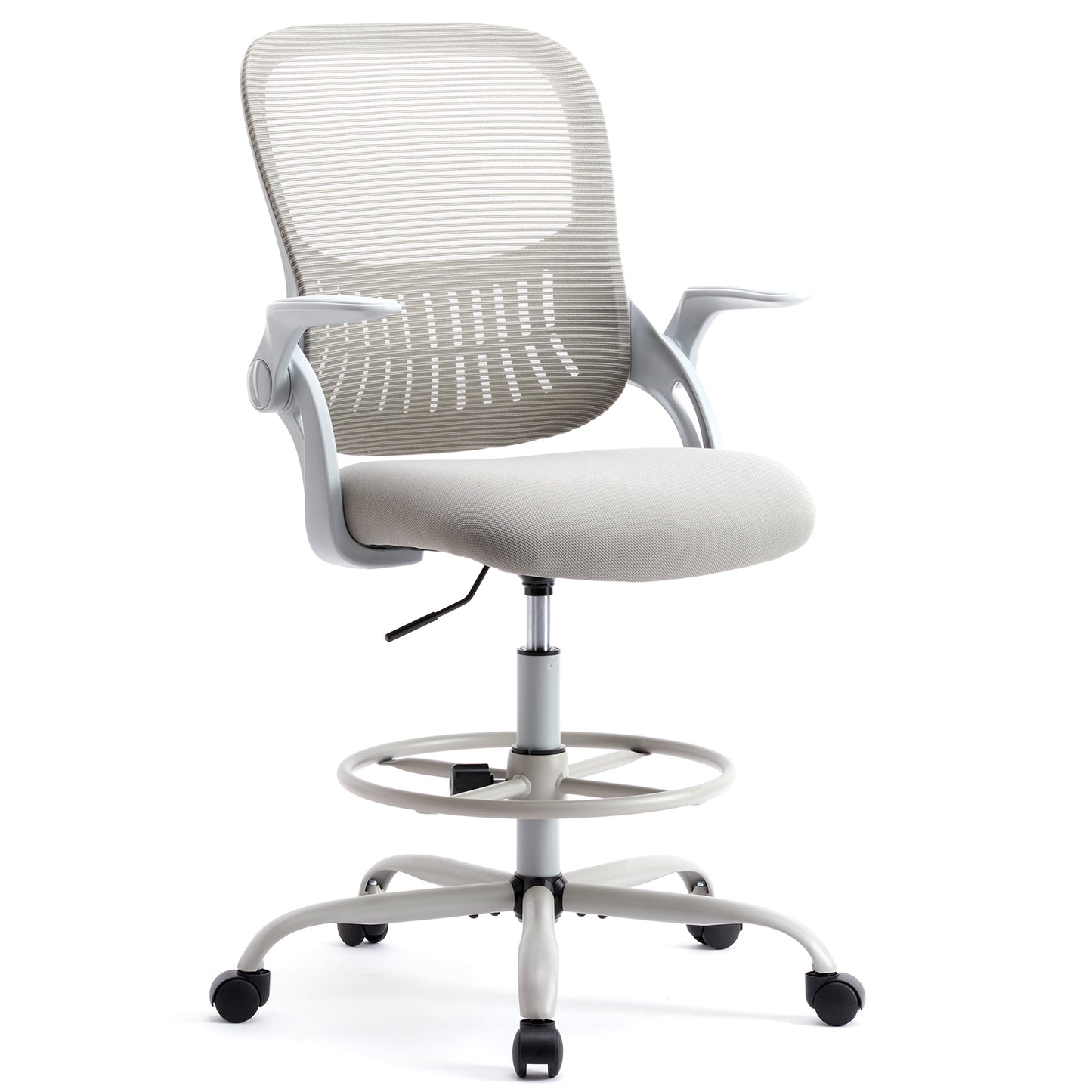 Ergonomic High Desk Chair with Flip-up Armrests Adjustable Tall Office Chair for Comfort and Support