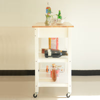 Mobile Kitchen Island Cart with Lockable Wheels, Simple Design for Food Display, Large Drawer for Kitchen Storage