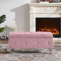 Stylish Flip Top Storage Bench With Padded Seat For Entryway Living Room Bedroom - Supports 250 Lb, Safety Hinge Design