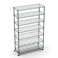 7 Tier Heavy Duty Wire Shelving Unit 2450 LBS Capacity Adjustable Metal Storage Shelves with Wheels for Garage Organization