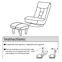 Reclining Sofa Chair Adjustable Floor Chair Tatami Lazy Sofa Multifunctional Folding Lounge Chair