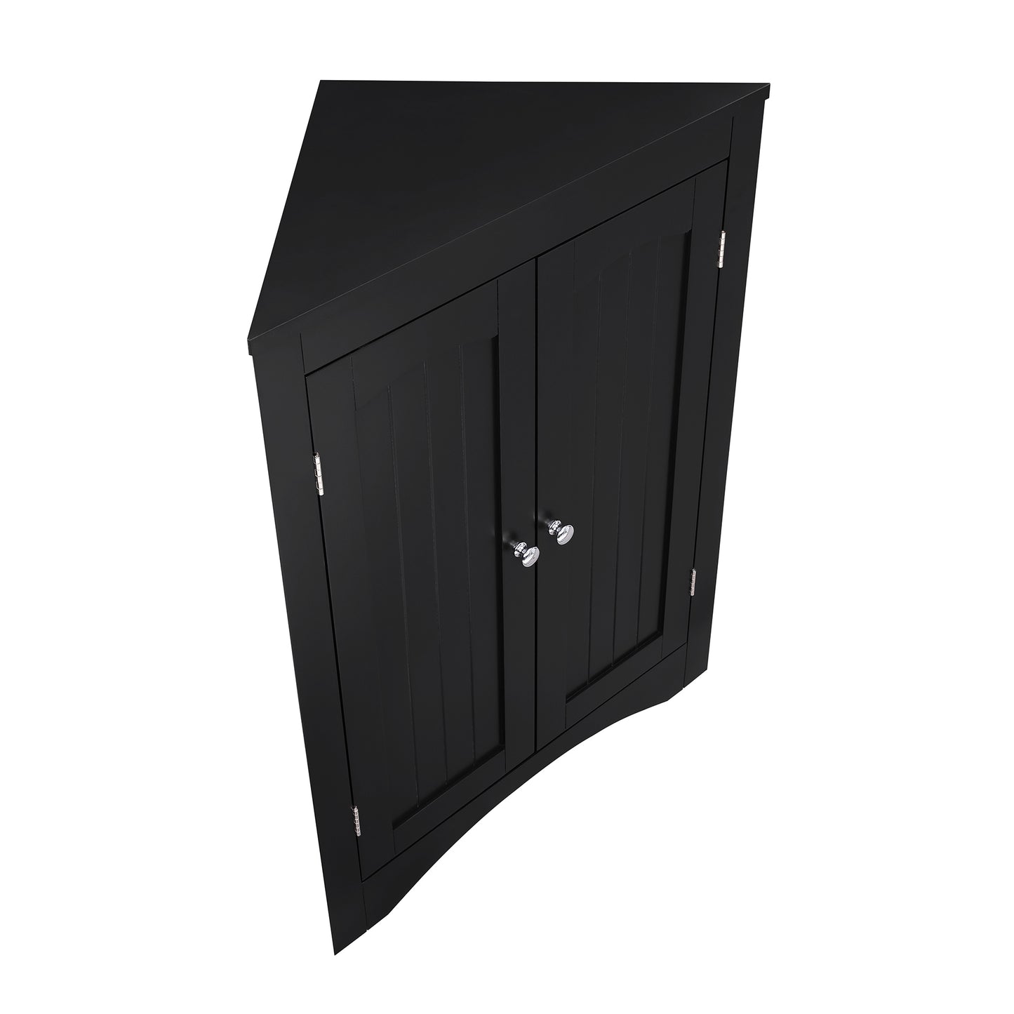 Bathroom Floor Corner Cabinet with Doors and Shelves Free Standing Storage for Kitchen Living Room Organizer