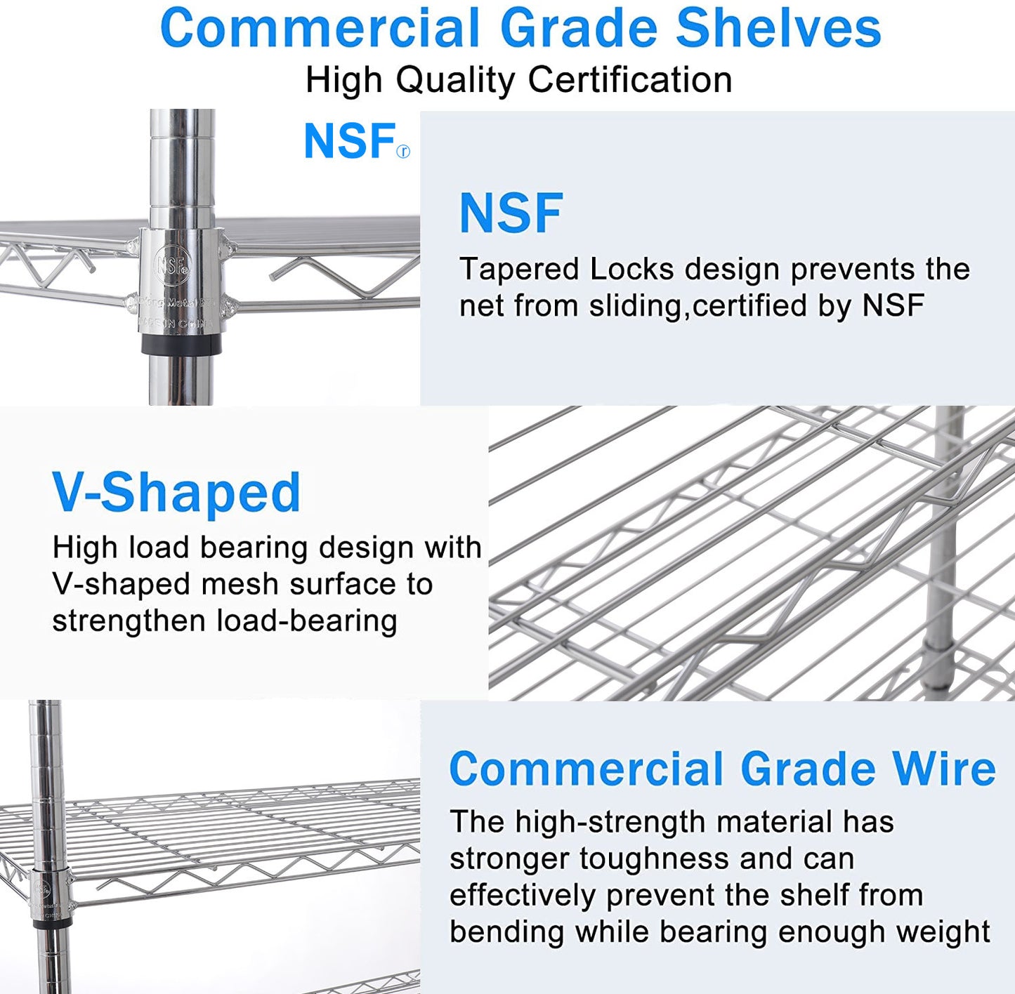 7 Tier Heavy Duty Wire Shelving Unit 2450 LBS Capacity Height Adjustable Metal Storage Shelves with Wheels for Garage and Kitchen