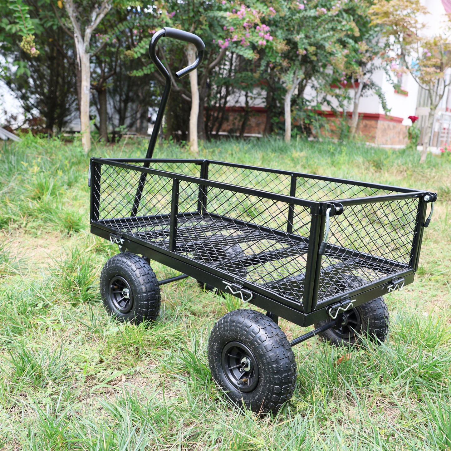 Durable Garden Wagon Cart - Heavy-Duty Transport Truck for Firewood, Supplies, and Outdoor Use - Easy Maneuverability & Versatile Design