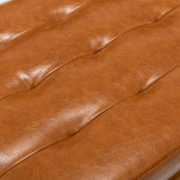 Brown Leather Storage Bench for Bedroom Entryway 43.3" Stylish Ottoman at Foot of Bed