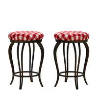 Set of 2 Counter Height Bar Stools 25.5 Inch Industrial Style Chairs with Footrest for Kitchen Dining Indoor Use